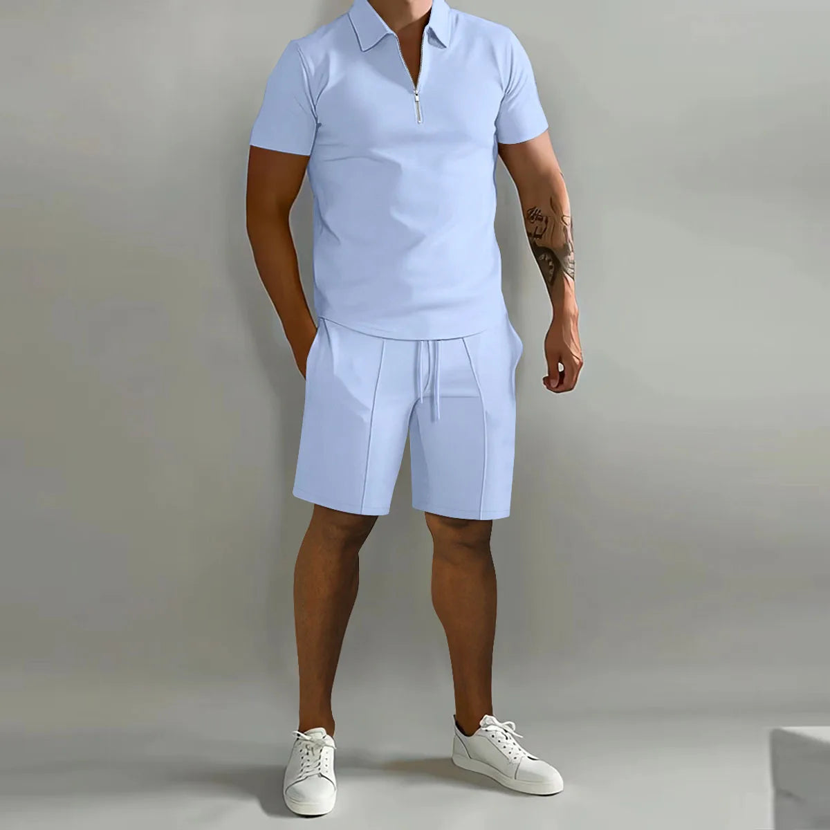 Men's Summer Polo Shorts Set | Casual-4