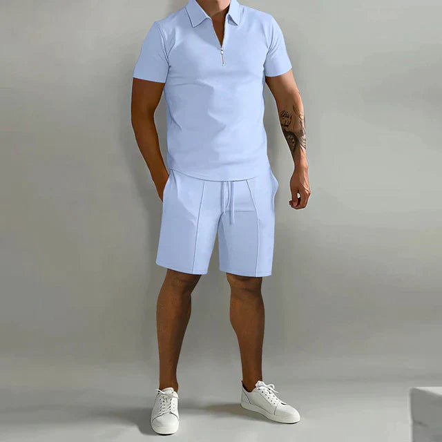 Men's Polo Shorts Set | Casual Two-Piece-3