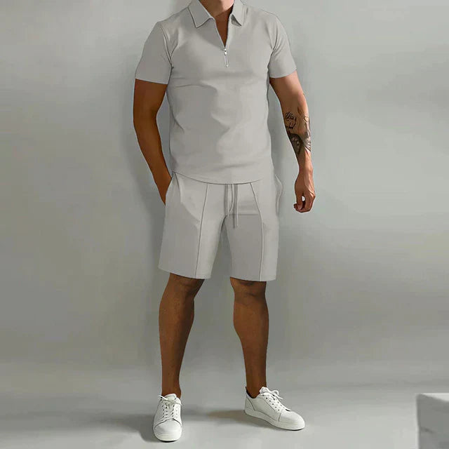 Men's Polo Shorts Set | Casual Two-Piece-2