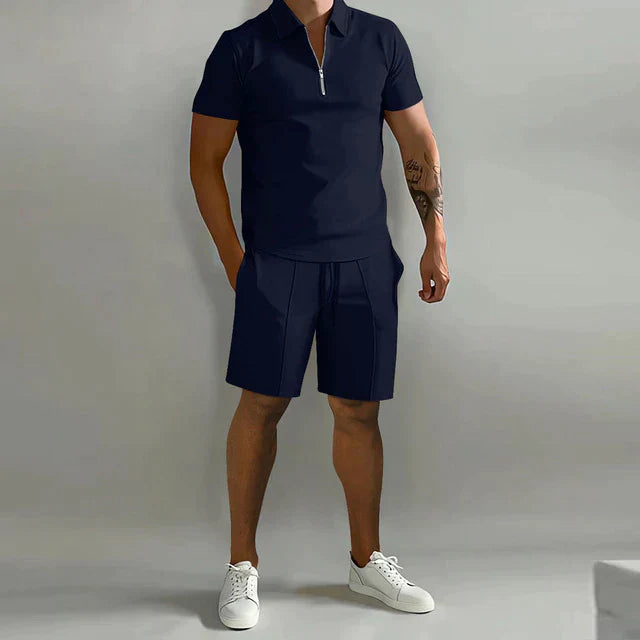 Men's Polo Shorts Set | Casual Two-Piece-5