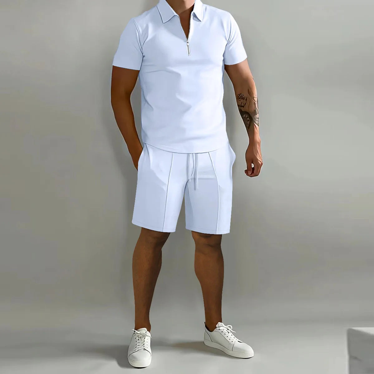 Men's Summer Polo Shorts Set | Casual-7