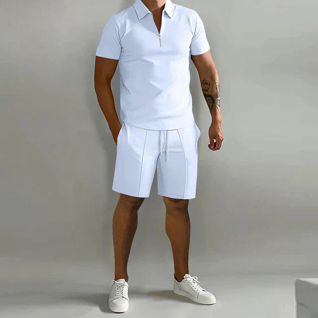 Men's Polo Shorts Set | Casual Two-Piece-4