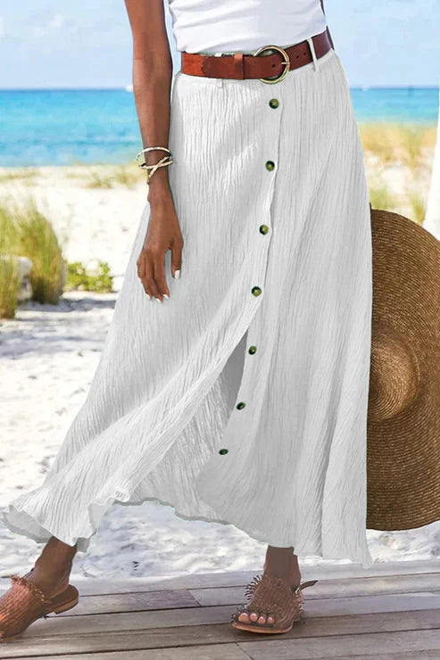Women's Maxi Skirt High Waist Button Front | Summer-2