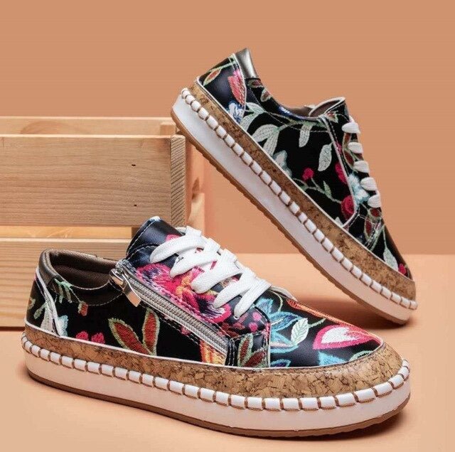 Women's Floral Casual Sneakers | Summer Boho-3