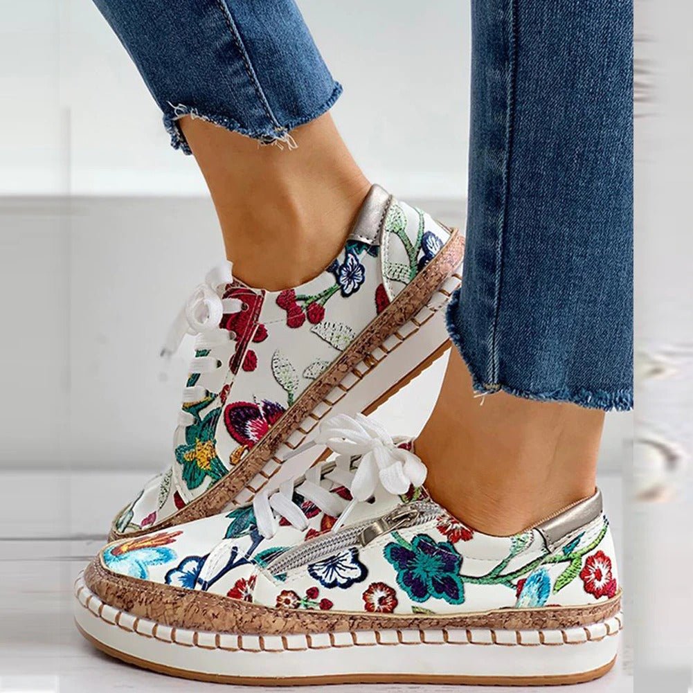 Women's Floral Casual Sneakers | Summer Boho-1