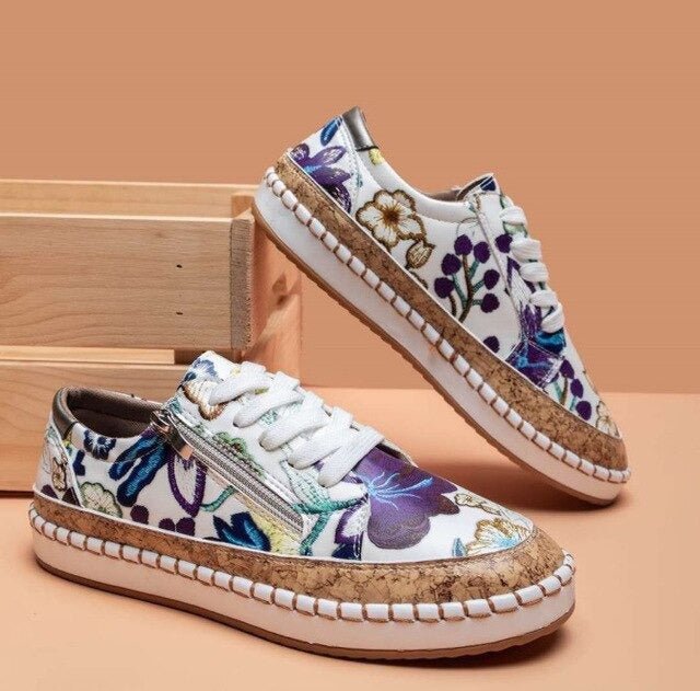 Women's Floral Casual Sneakers | Summer Boho-4