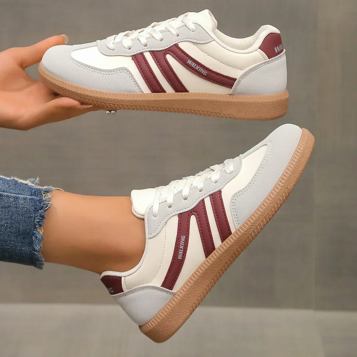 Women's Casual Leopard Sneakers | Lace-Up Walking-3