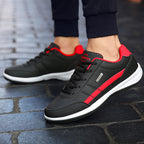 Men's Casual Lace Up Sneakers | Navy Orange-8