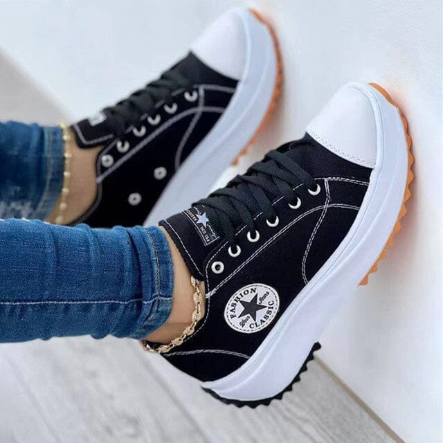 Women's Chunky Sole Sneakers | White Purple Pink-3