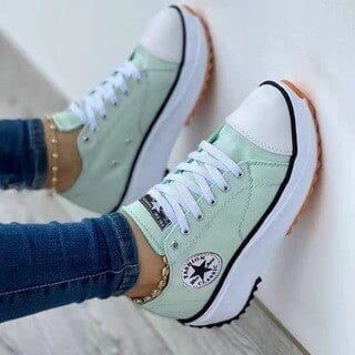 Women's Chunky Sole Sneakers | White Purple Pink-5
