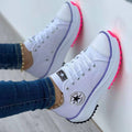Women's Chunky Sole Sneakers | White Purple Pink-1