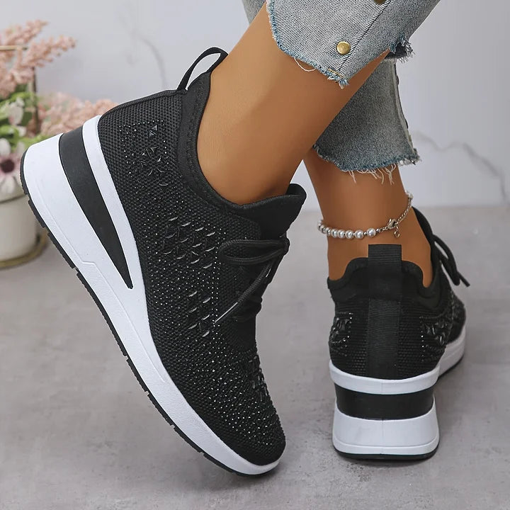 Women's Crystal Rhinestone Sneakers | Casual-14