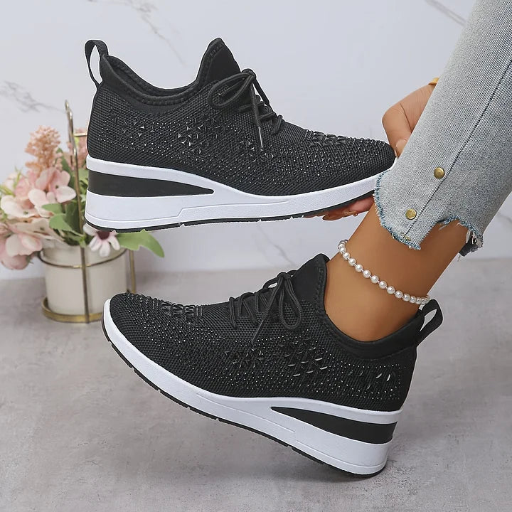 Women's Crystal Rhinestone Sneakers | Casual-2