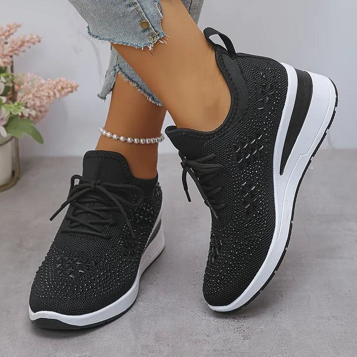 Women's Crystal Rhinestone Sneakers | Casual-13