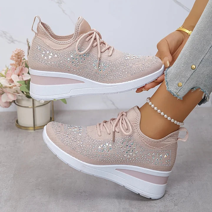 Women's Crystal Rhinestone Sneakers | Casual-5
