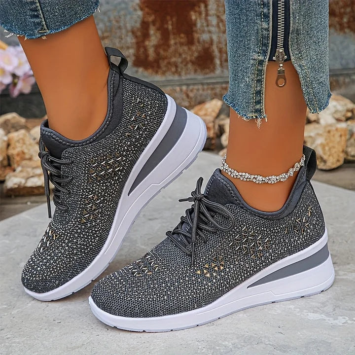 Women's Crystal Rhinestone Sneakers | Casual-15
