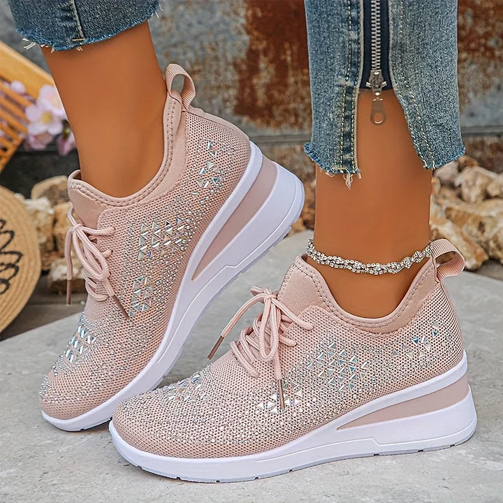 Women's Crystal Rhinestone Sneakers | Casual-20