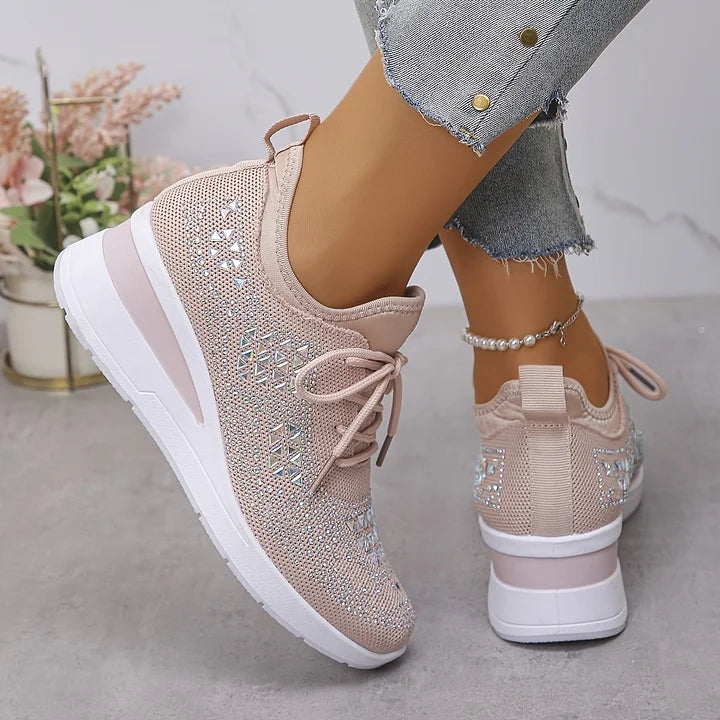 Women's Crystal Rhinestone Sneakers | Casual-17