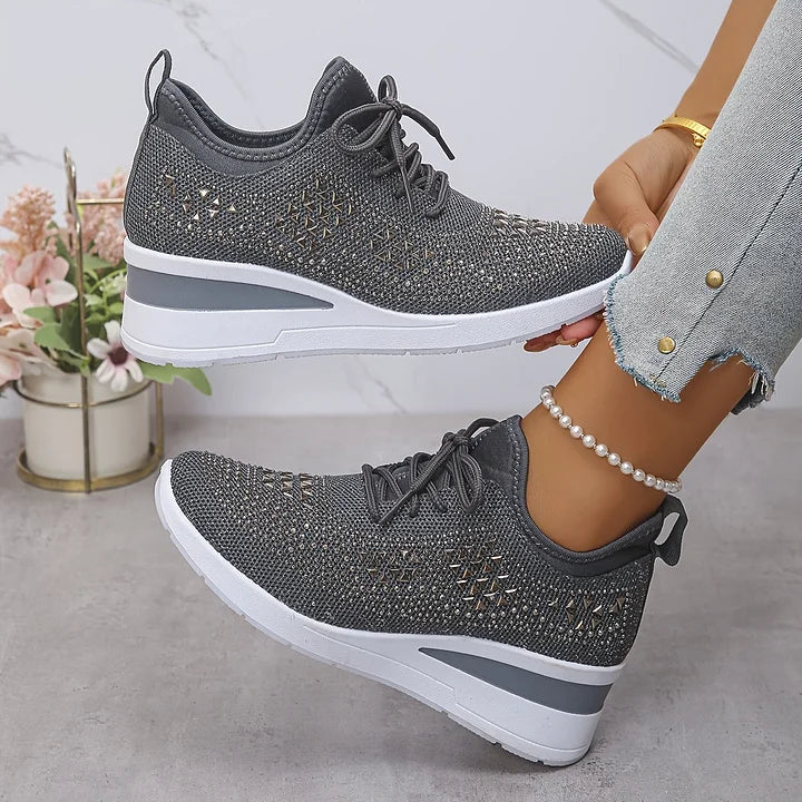 Women's Crystal Rhinestone Sneakers | Casual-4