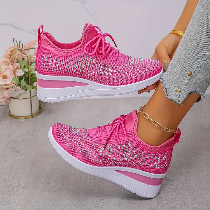 Women's Crystal Rhinestone Sneakers | Casual-8