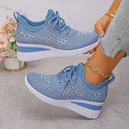 Women's Crystal Rhinestone Sneakers | Casual-6