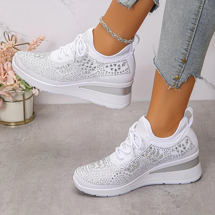 Women's Crystal Rhinestone Sneakers | Casual-10
