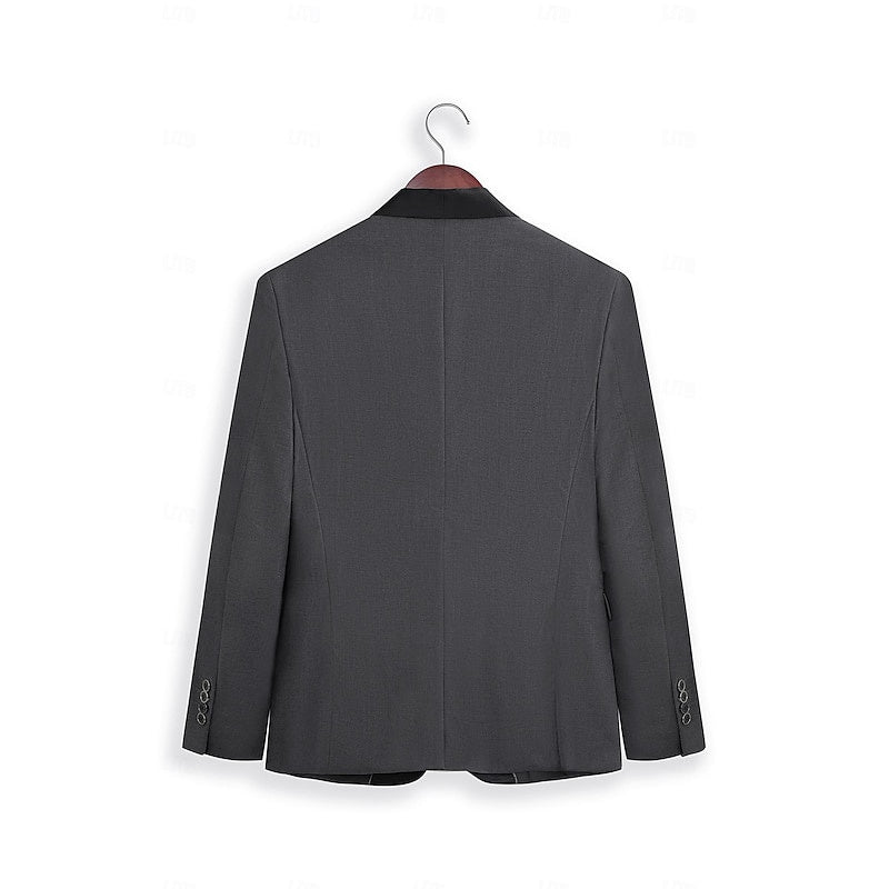 Men's Gray Suit | Wedding Formal Two Piece-4