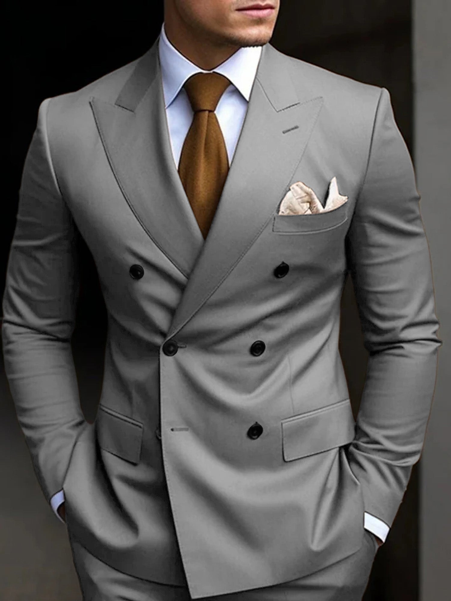Men's Wedding Guest Double Breasted Suit | Formal-7