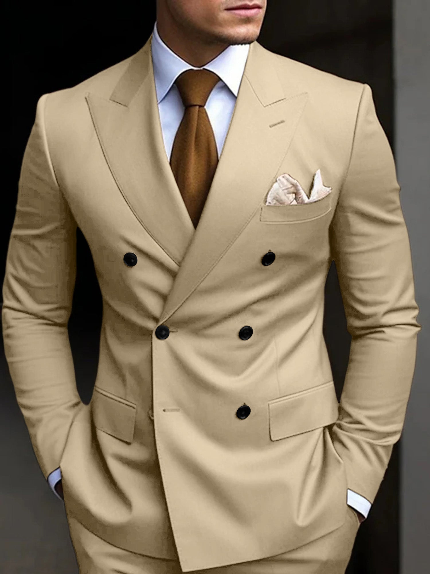 Men's Wedding Guest Double Breasted Suit | Formal-4