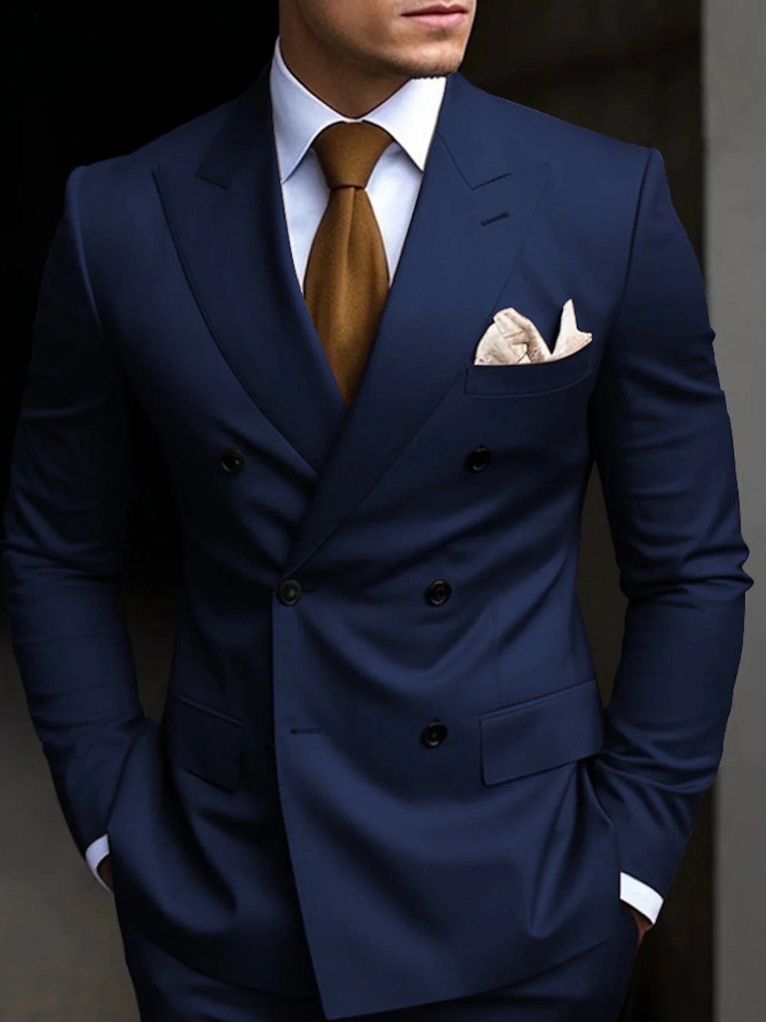 Men's Wedding Guest Double Breasted Suit | Formal-9
