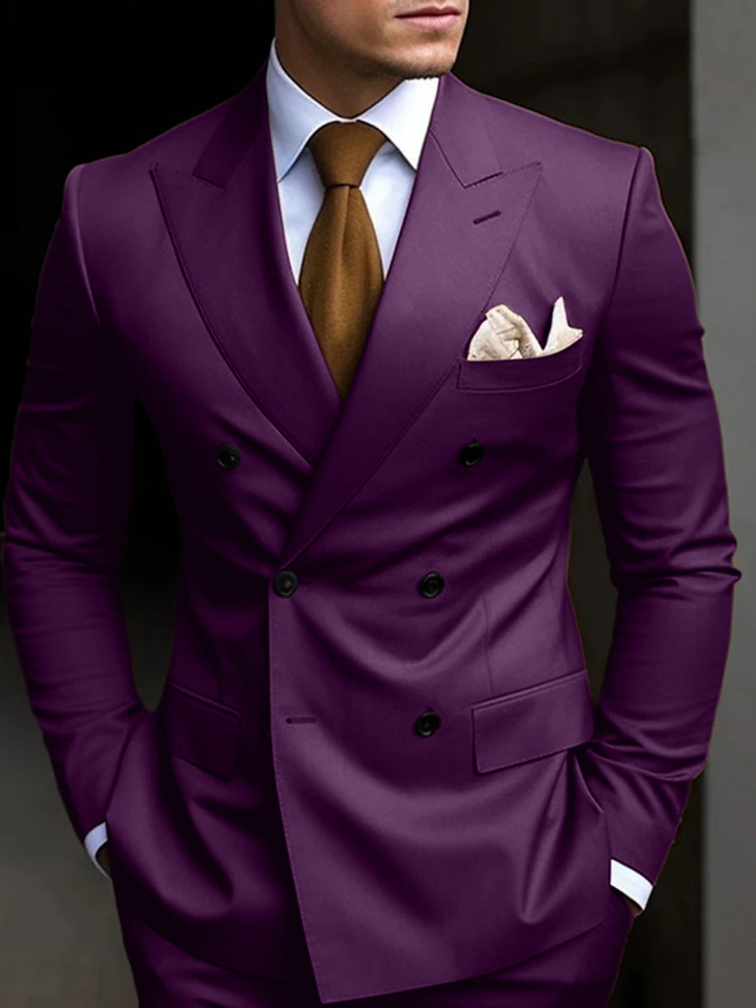 Men's Wedding Guest Double Breasted Suit | Formal-11