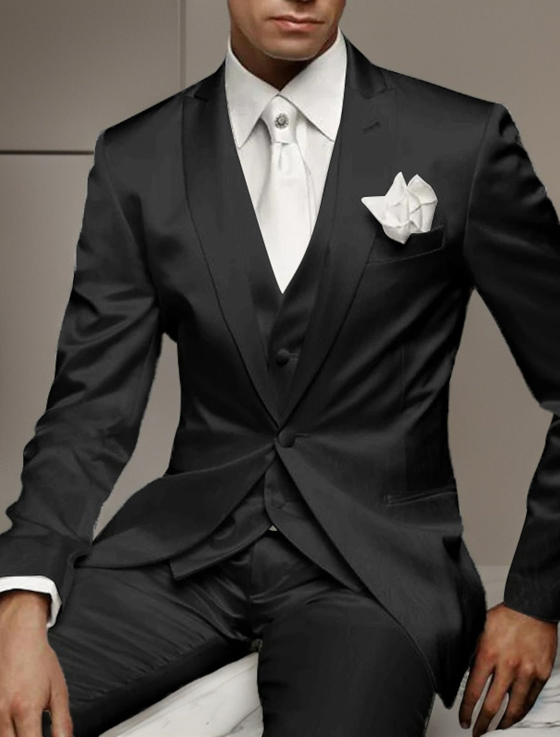 Men's White Suit | Formal Party Single Breasted-3
