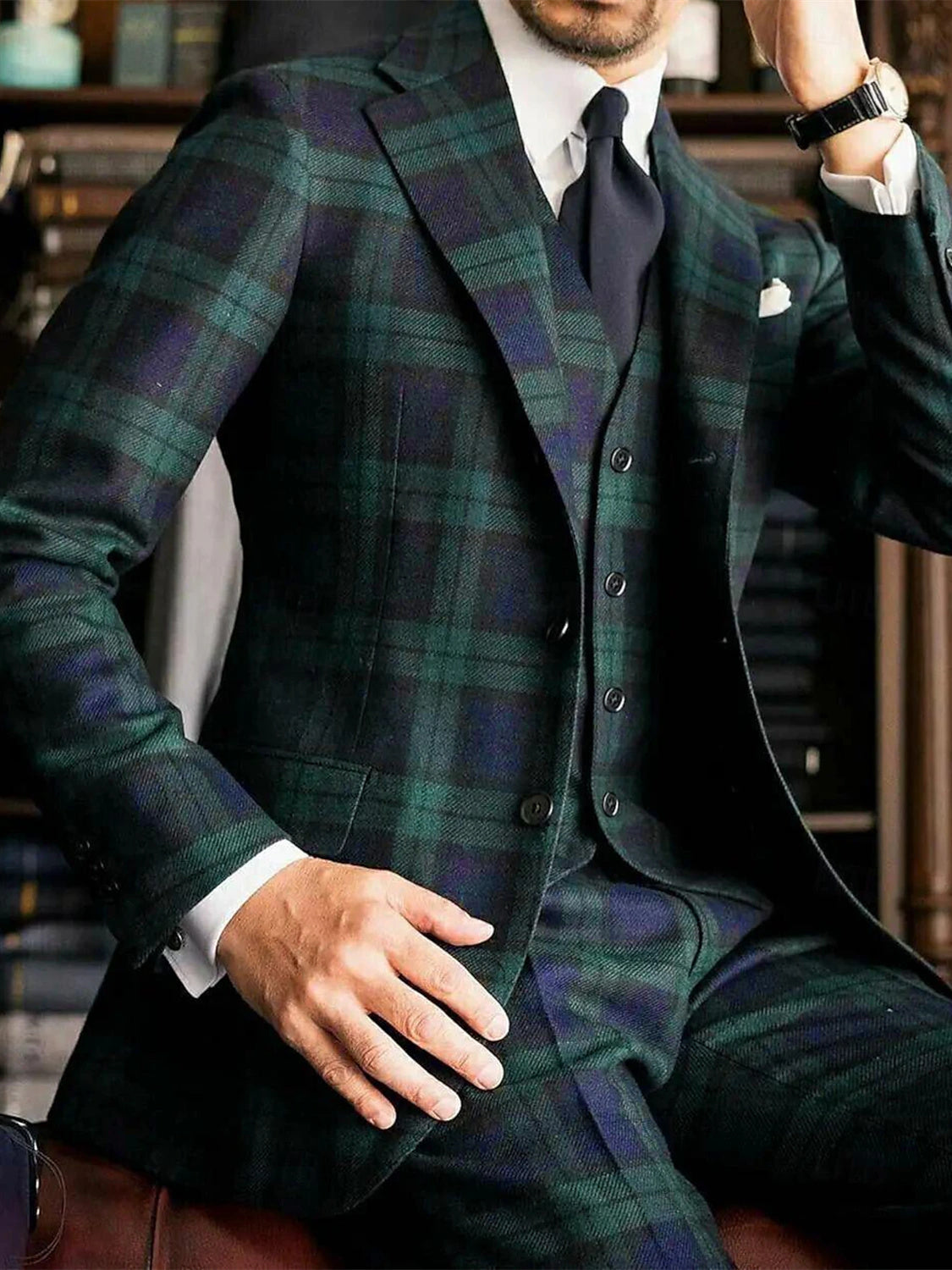Men's Plaid Suit | Wedding Guest Formal-2