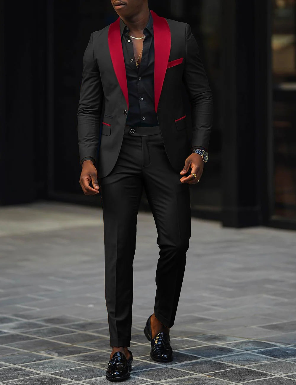 Men's Gray Suit | Wedding Formal Two Piece-11