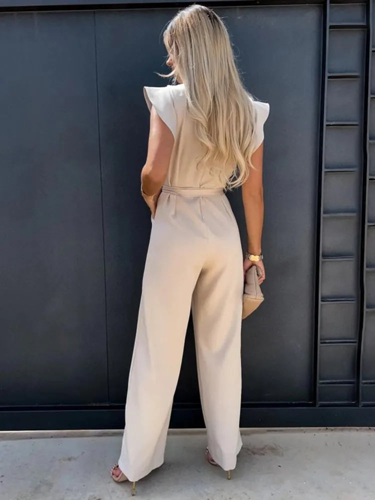 Women's Wide Leg Jumpsuit | Wedding Guest Evening-6