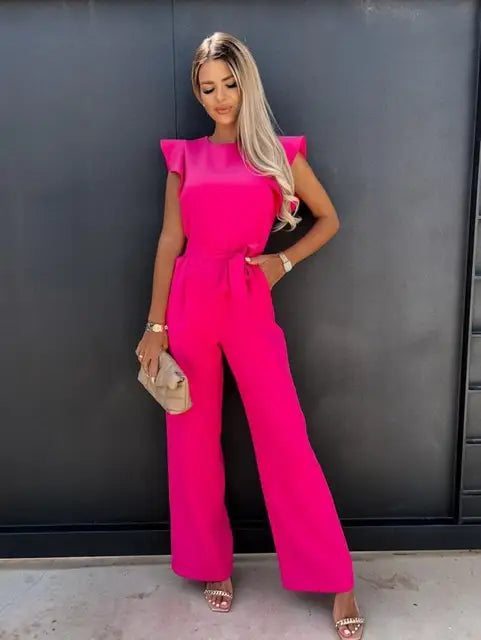 Women's Wide Leg Jumpsuit | Wedding Guest Evening-3