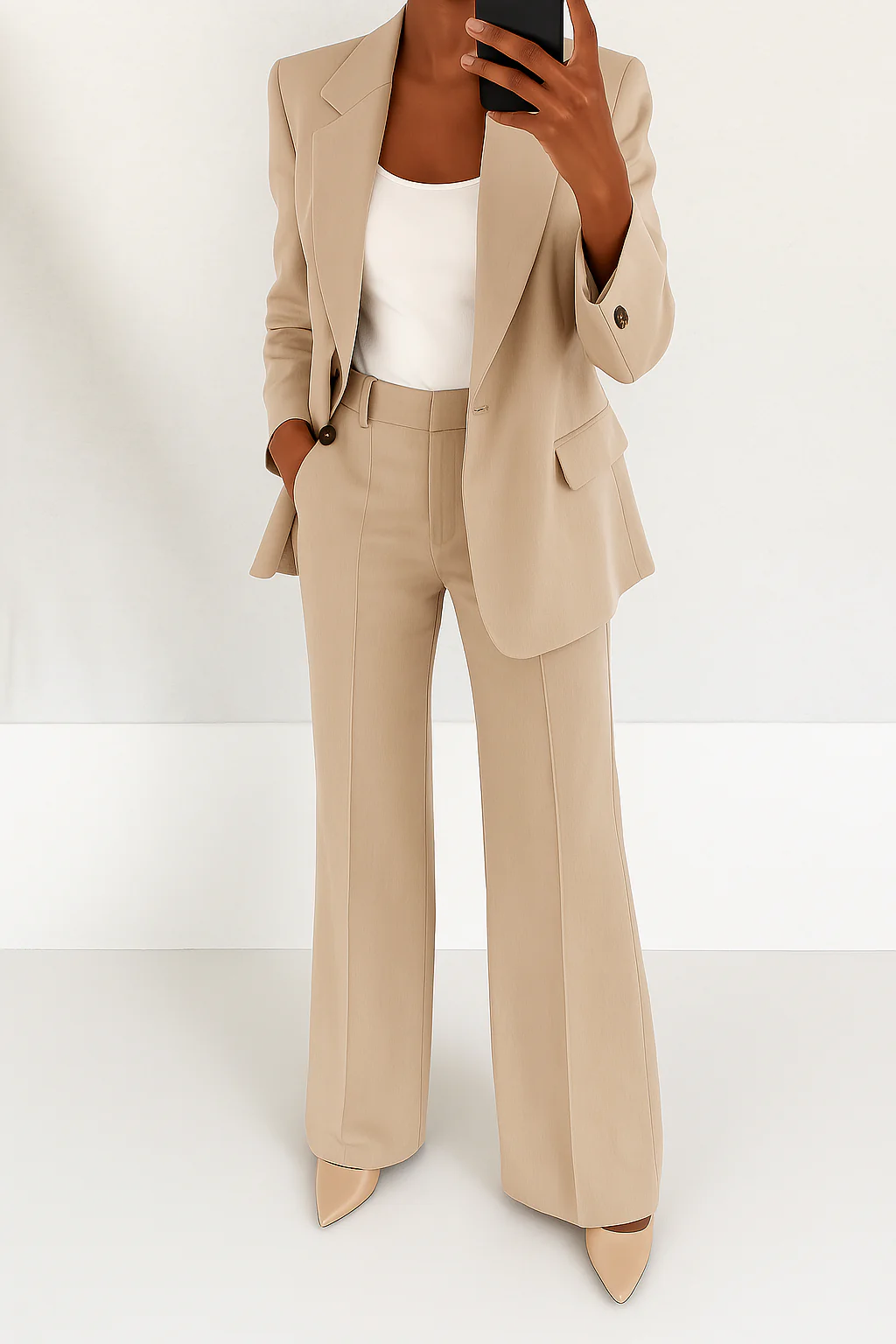 Women's Suit Set | Single-Breasted Blazer & Pants-3