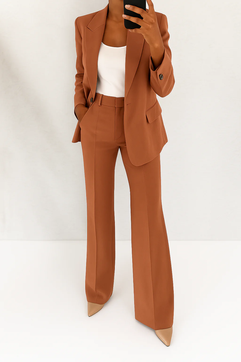 Women's Suit Set | Single-Breasted Blazer & Pants-4