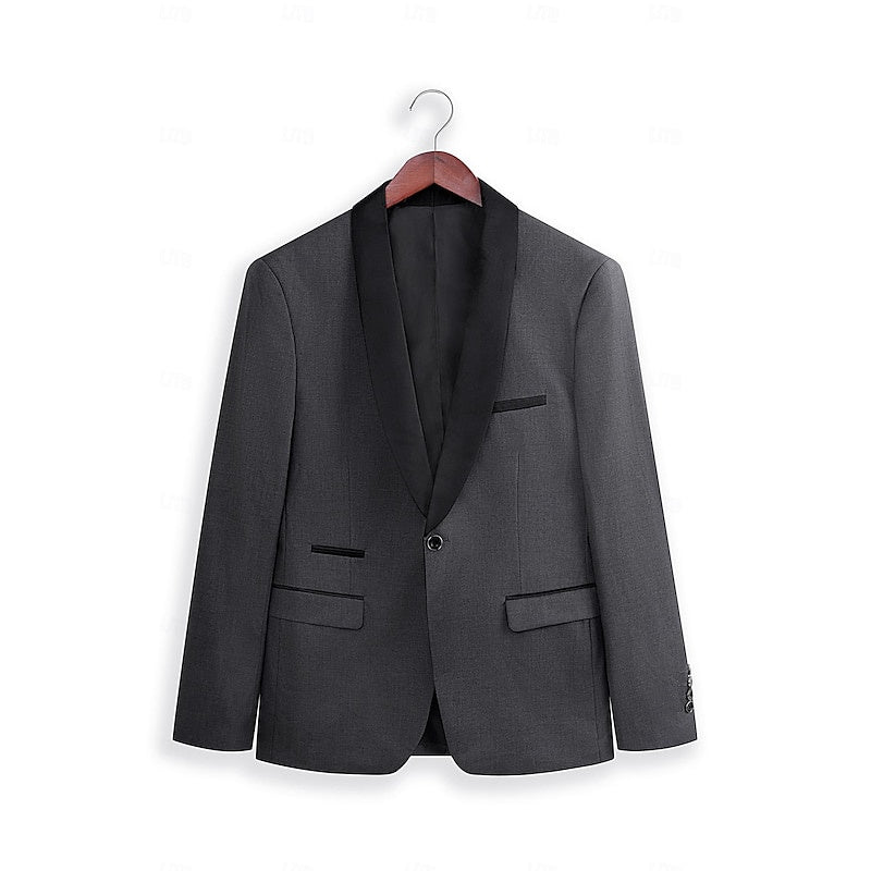Men's Gray Suit | Wedding Formal Two Piece-15