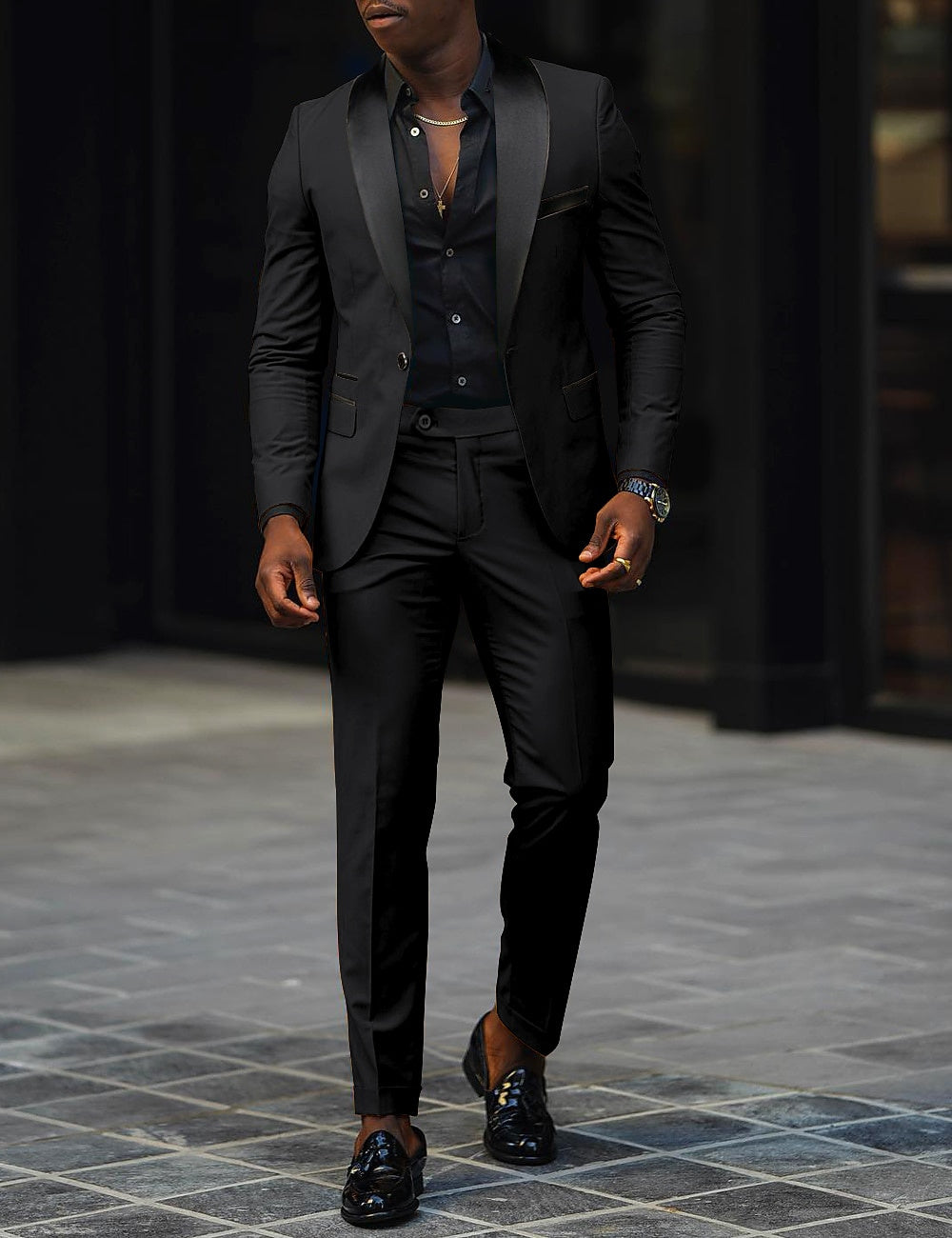 Men's Gray Suit | Wedding Formal Two Piece-20