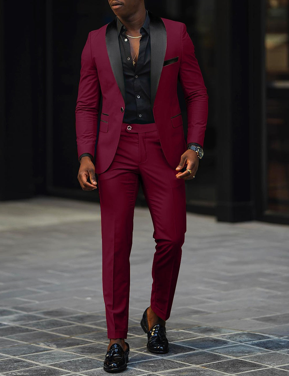 Men's Gray Suit | Wedding Formal Two Piece-19