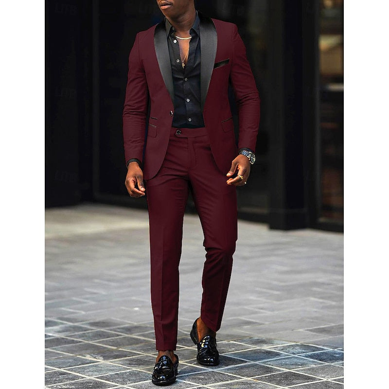 Men's Gray Suit | Wedding Formal Two Piece-12