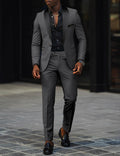 Men's Gray Suit | Wedding Formal Two Piece-1