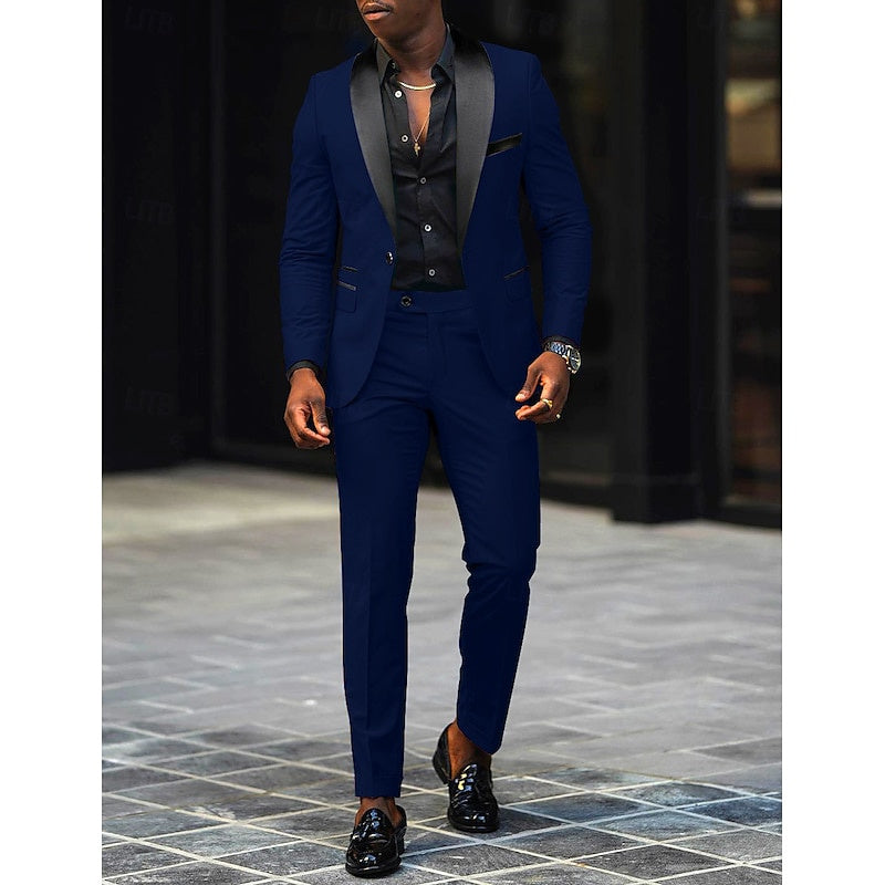 Men's Gray Suit | Wedding Formal Two Piece-23