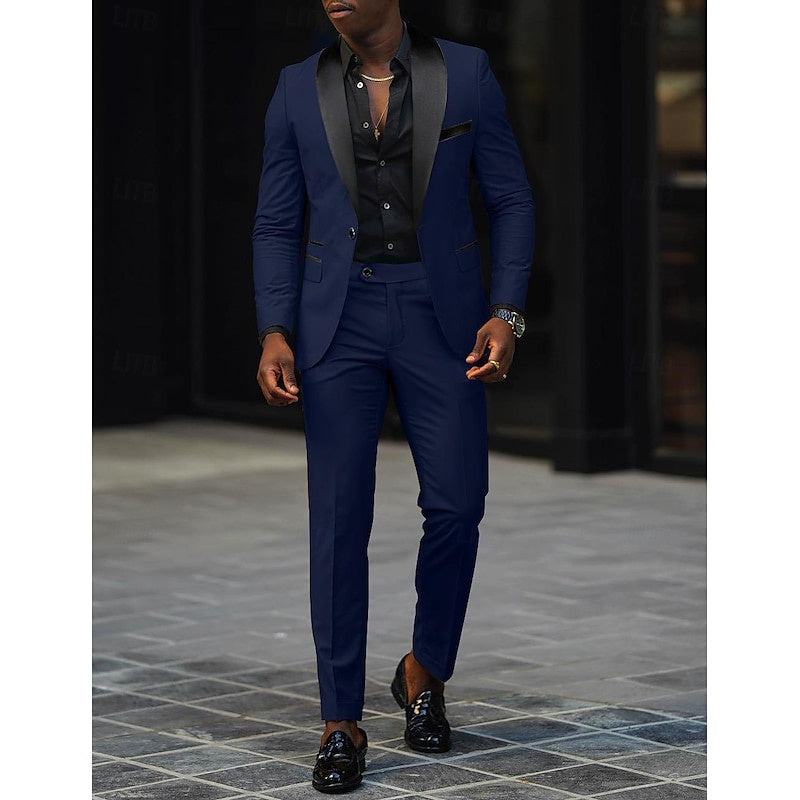 Men's Gray Suit | Wedding Formal Two Piece-26