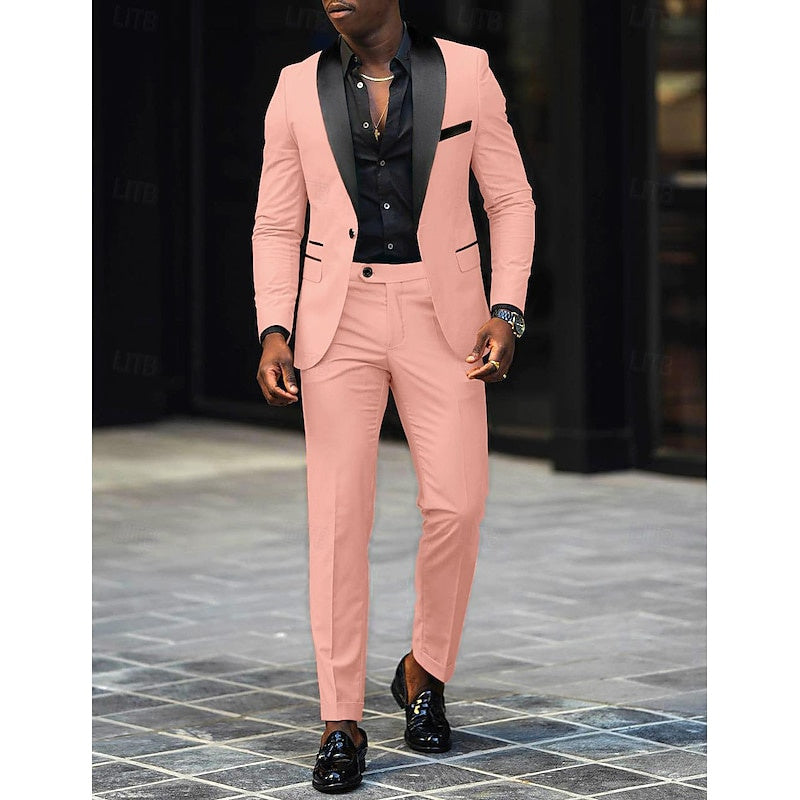 Men's Gray Suit | Wedding Formal Two Piece-6
