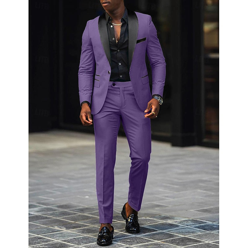 Men's Gray Suit | Wedding Formal Two Piece-5