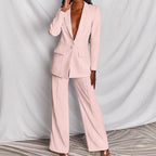 Women's Formal Suit Set | Blazer Wide Leg Pants-5