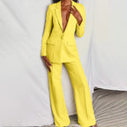 Women's Formal Suit Set | Blazer Wide Leg Pants-1