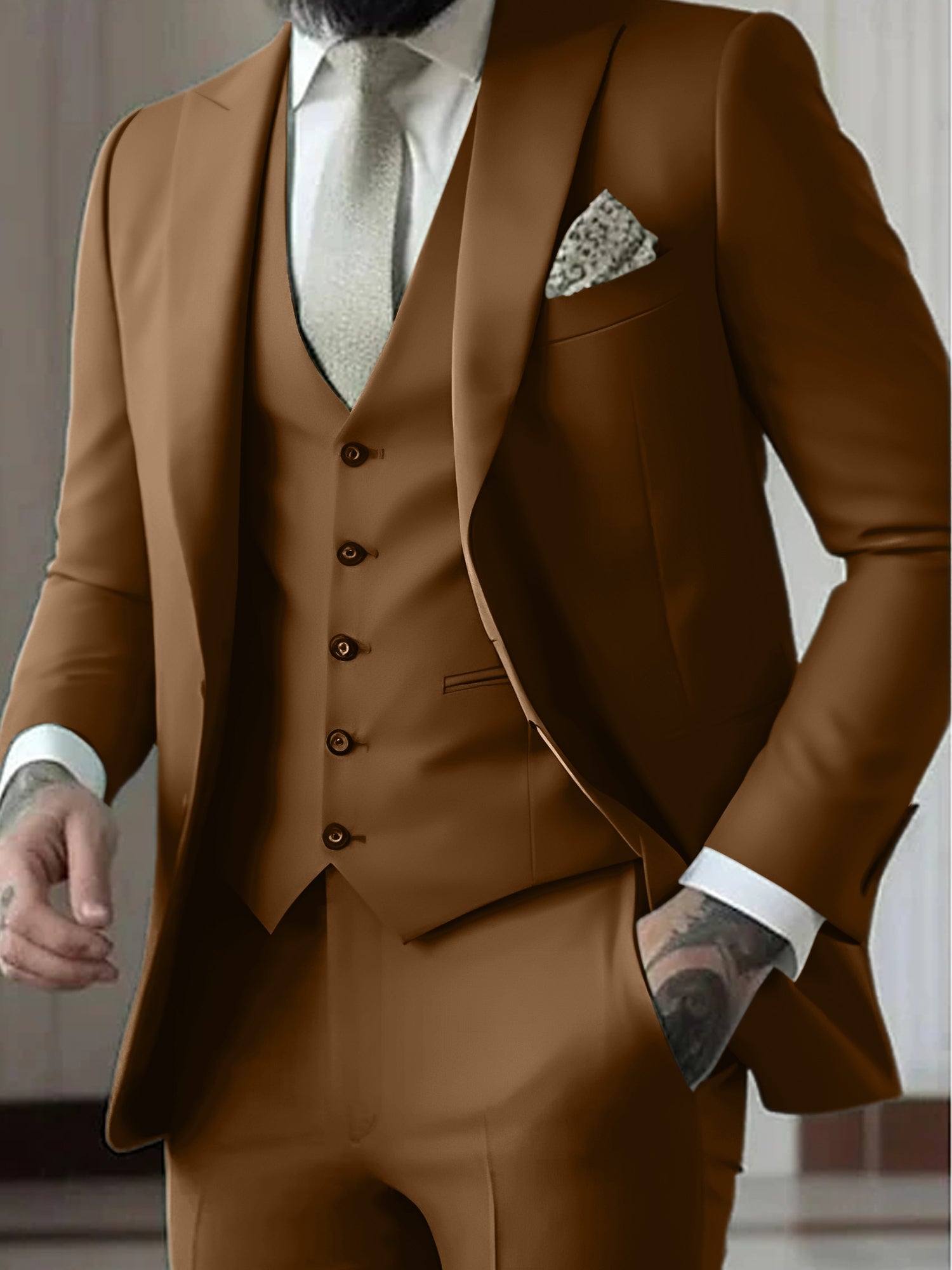 Men's Wedding Guest Suit | Tailored Fit 3-Piece-8